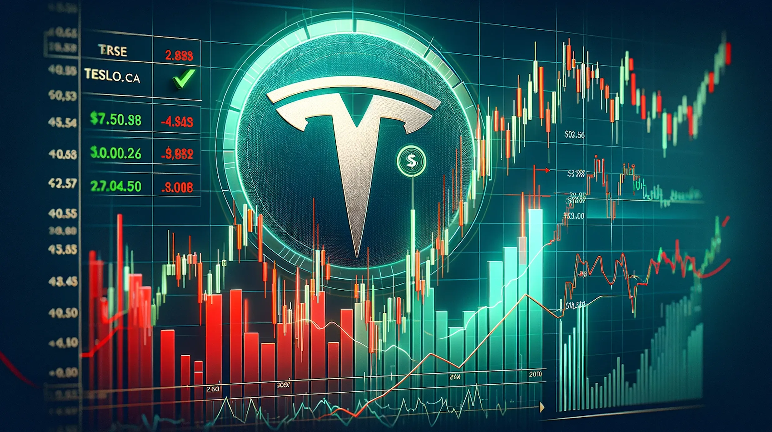 Wöchentliche Tesla-Aktien-Kerzenanalyse