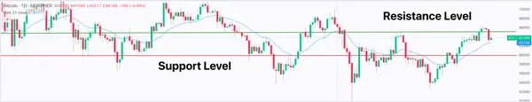 Niveaux de Support et de Résistance de Bitcoin