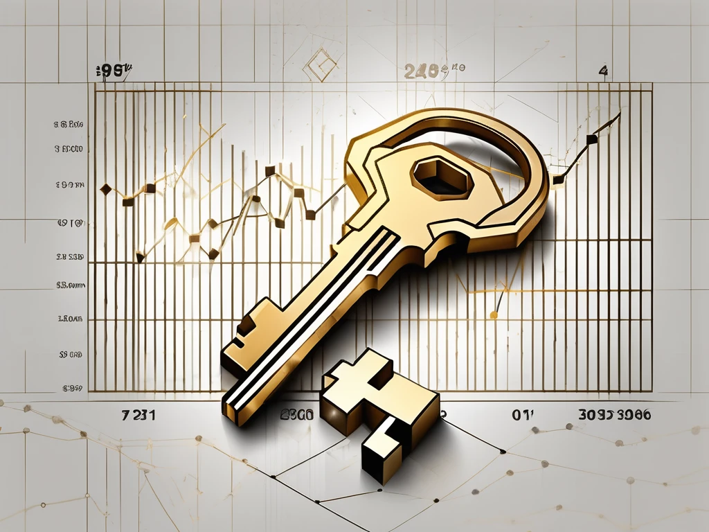 A diamond pattern chart superimposed on a golden key symbolizing unlocking