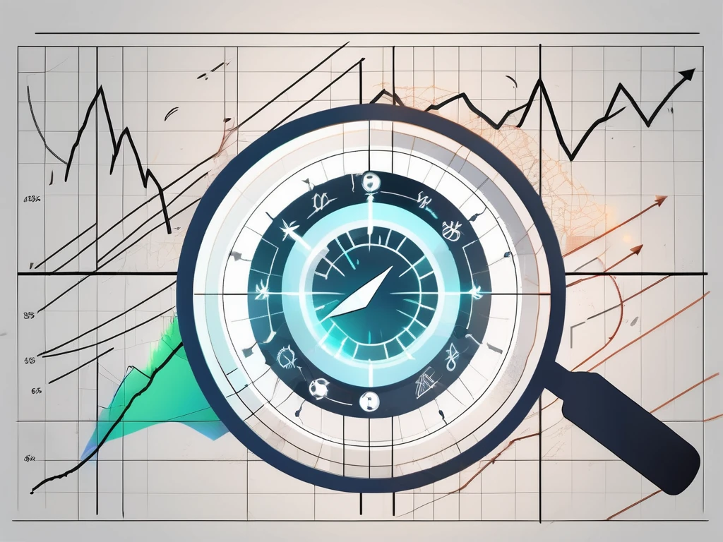 Un gráfico dinámico del mercado de valores con un indicador de índice de fuerza resaltado