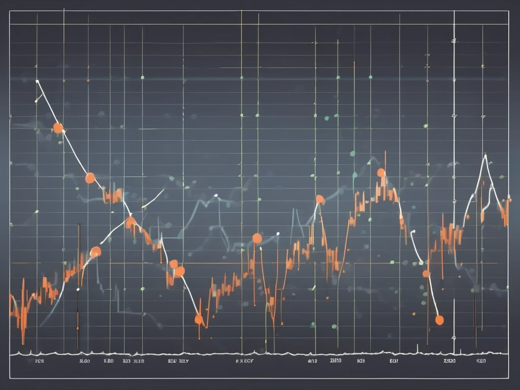 Un graphique dynamique du marché boursier avec des points SAR paraboliques au-dessus et en-dessous des lignes de tendance