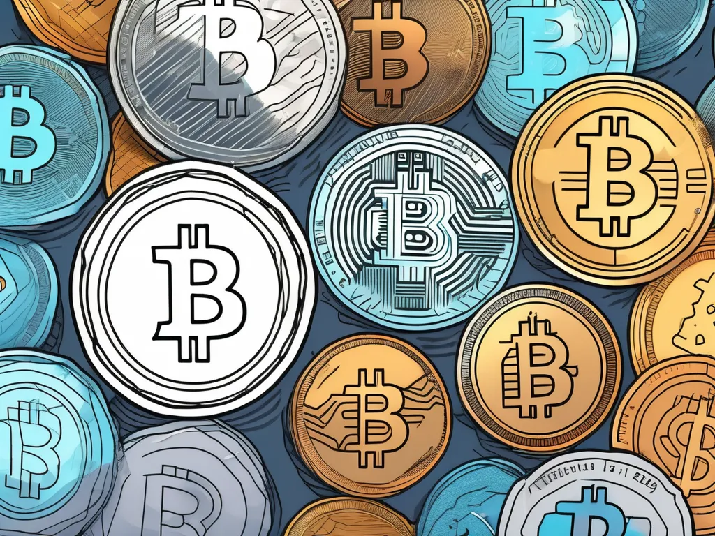 Une collection diversifiée de cryptomonnaies comme le bitcoin