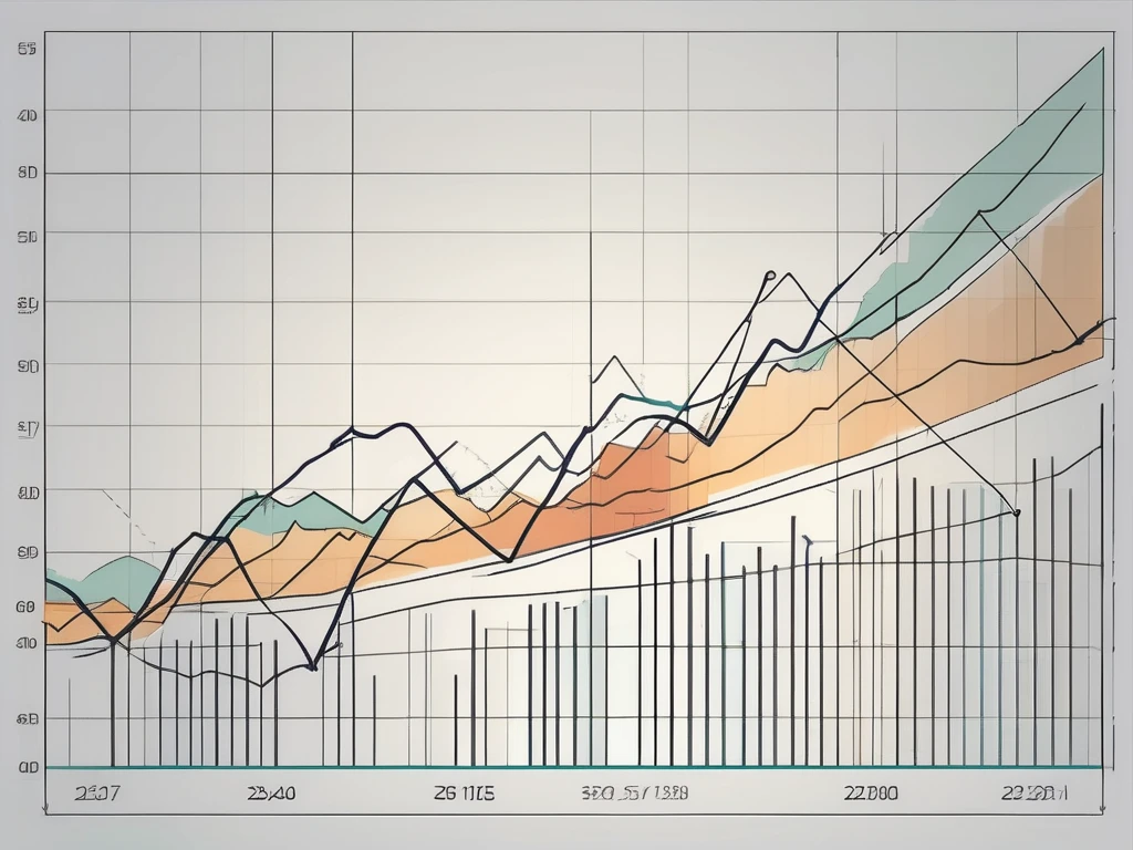 A dynamic stock chart with fluctuating lines indicating the hull moving average in different colors