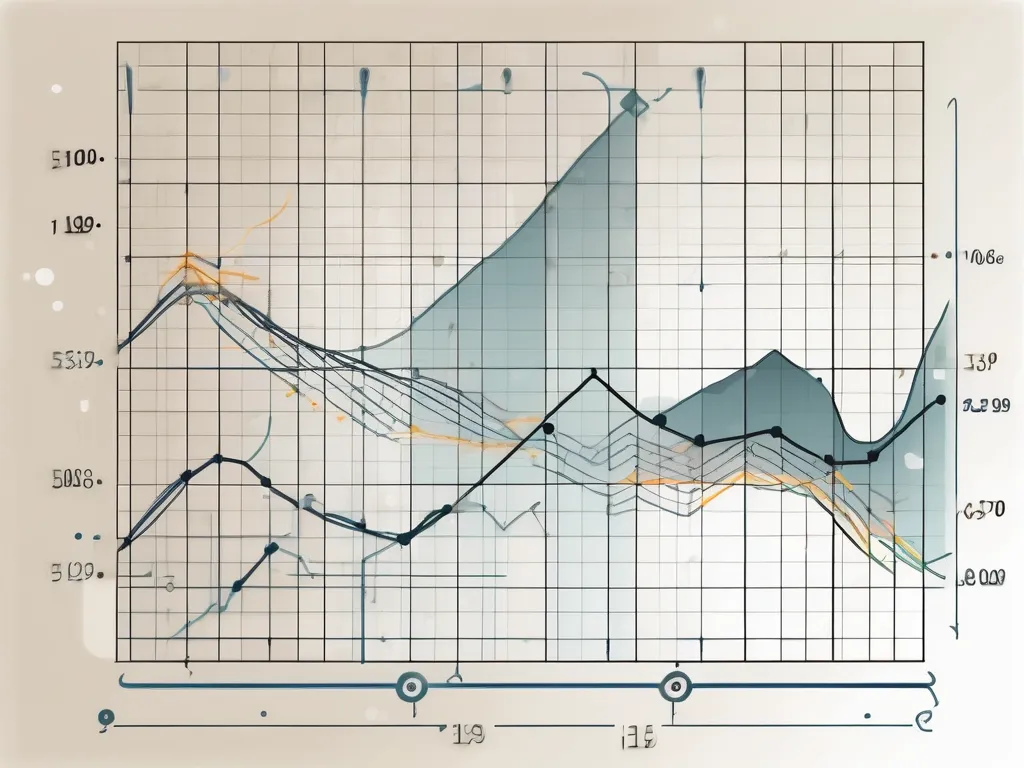 Un système de grille complexe superposé sur un graphique fluctuant pour représenter le marché de trading.