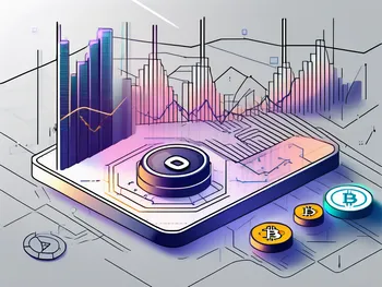 Una plataforma de trading digital futurista con varios símbolos de criptomonedas.