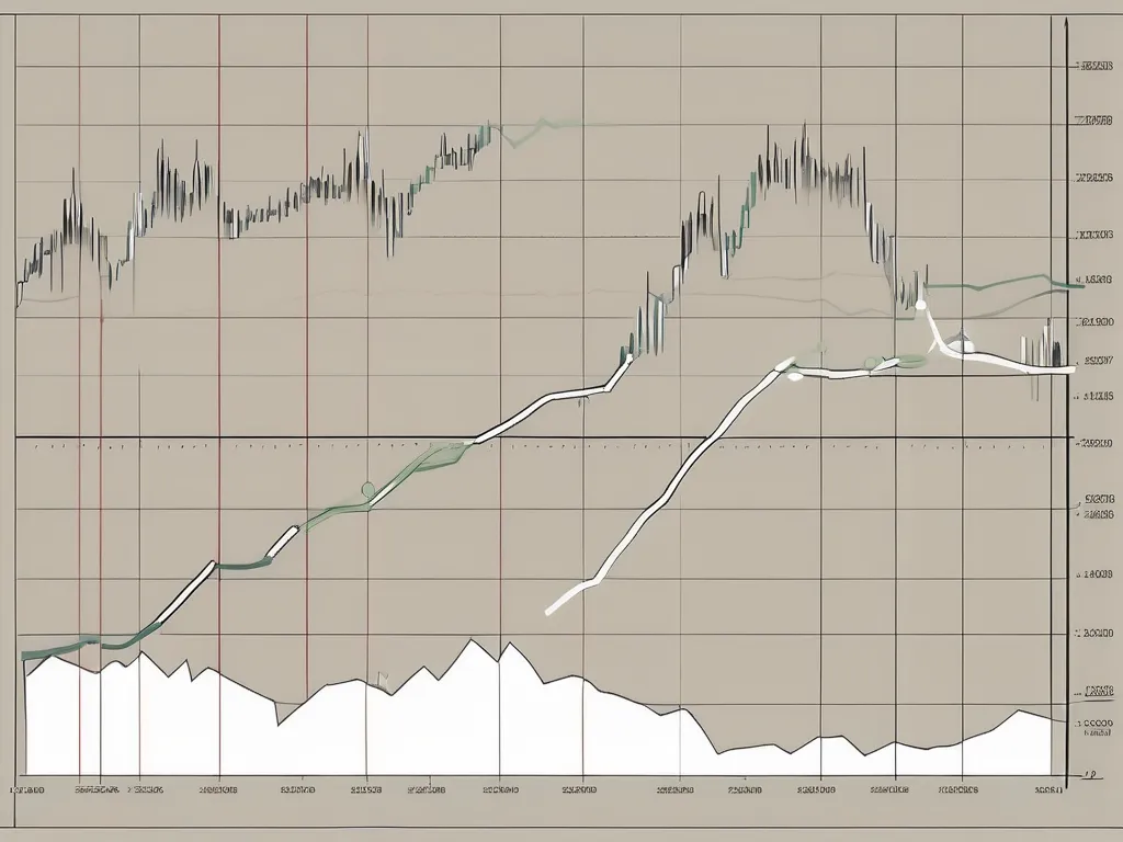 Un gráfico detallado y dinámico con líneas fluctuantes y marcadores que indican el indicador KST (Know Sure Thing).