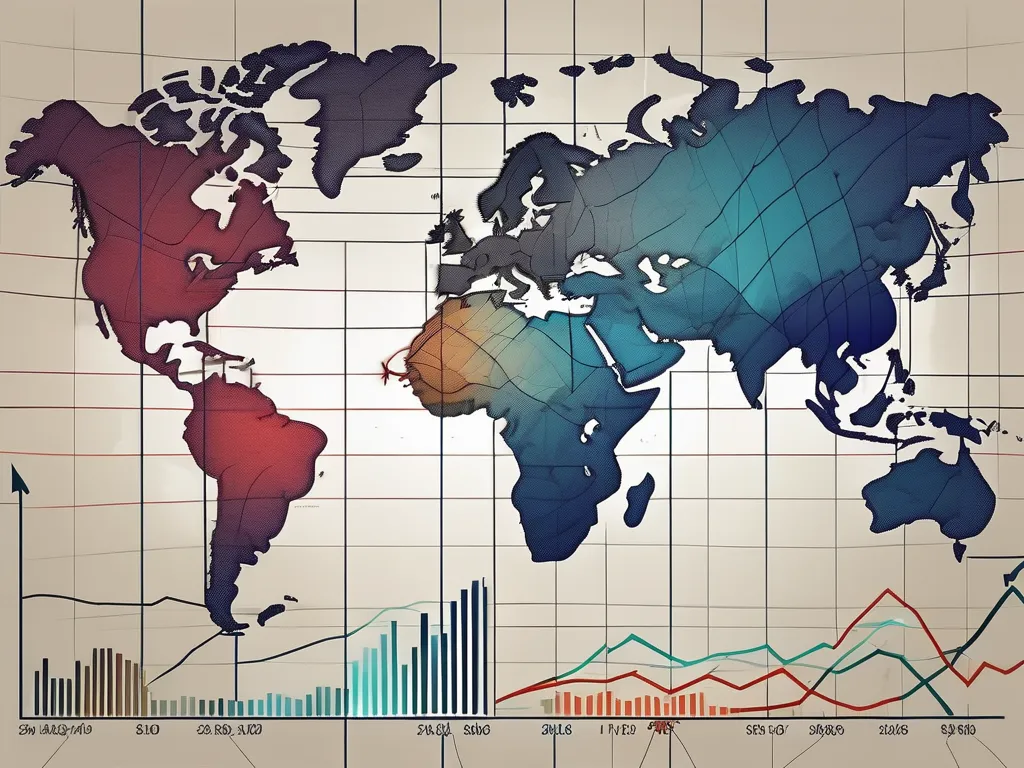 Un graphique dynamique du marché boursier avec différents indices représentés par différentes lignes colorées