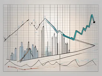 A dynamic stock market graph with an emphasized line representing the on balance volume indicator