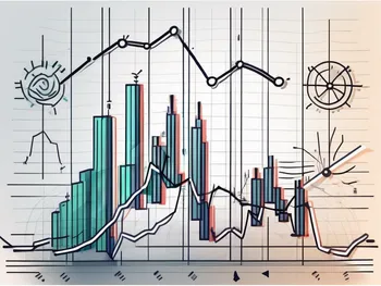 Un graphique stylisé de la bourse avec des lignes fluctuantes représentant les canaux de prix