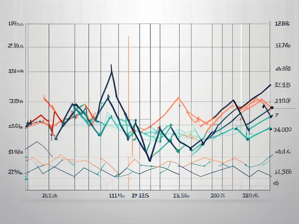 Una serie de gráficos del mercado de valores con líneas fluctuantes