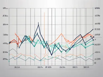 A series of stock market graphs with fluctuating lines