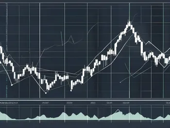 Un graphique dynamique du marché boursier avec diverses formations de trading comme l'épaule-tête-épaule