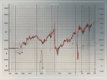 A dynamic stock chart with highlighted areas representing the volume profile indicator