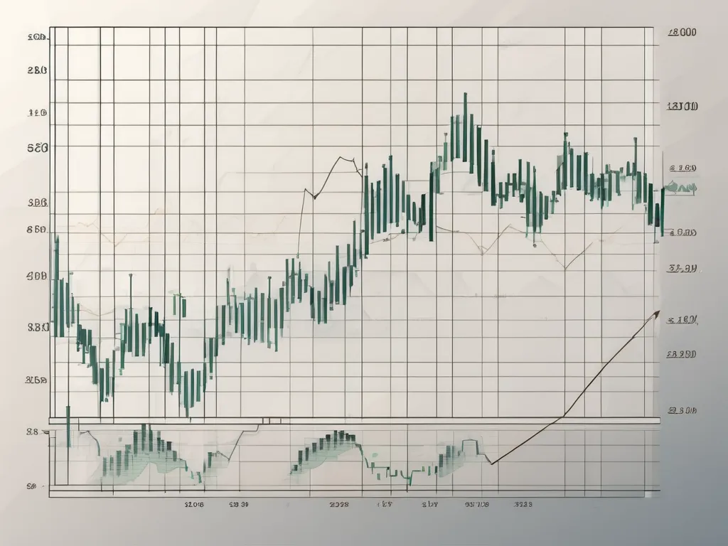 Un graphique traditionnel de la bourse se transformant en un jeton numérique