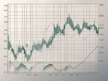 A traditional stock market graph morphing into a digital token