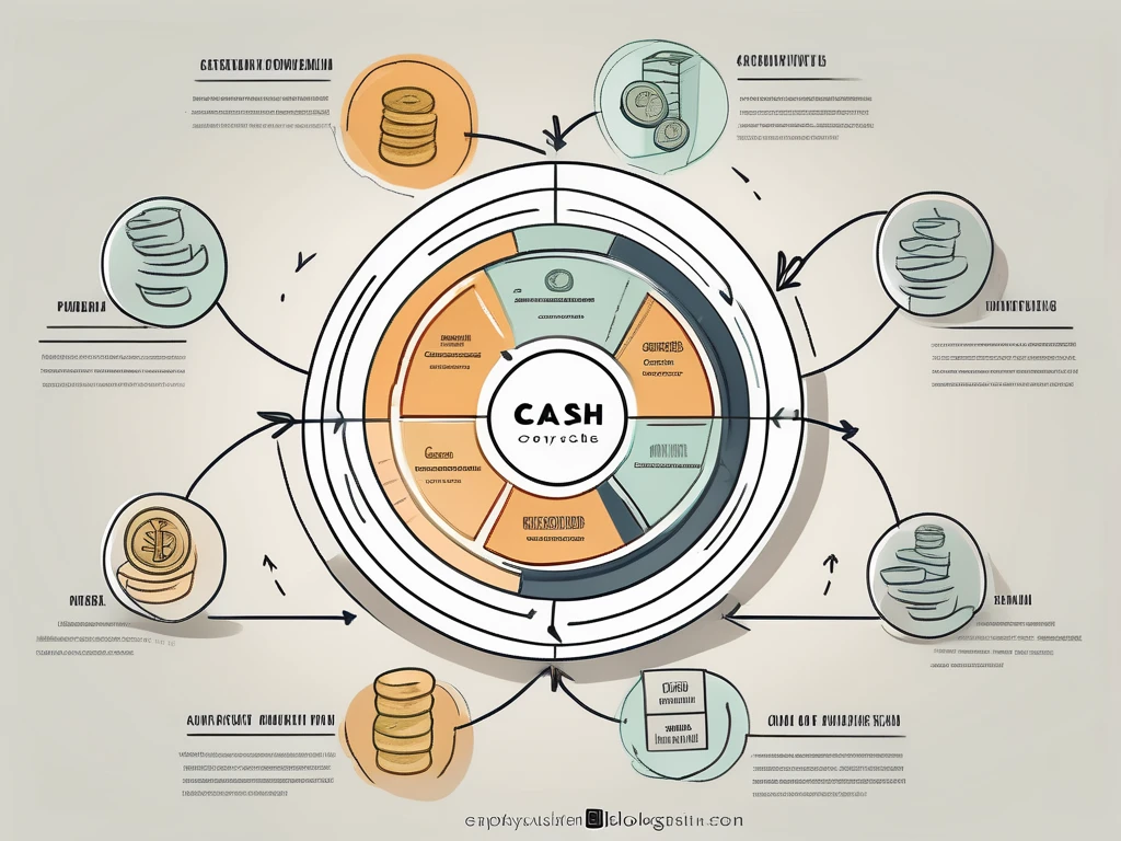 Un diagrama de flujo circular que muestra el proceso de compra de inventario.