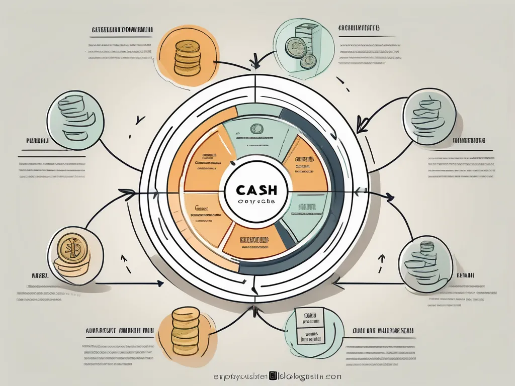 Un diagrama de flujo circular que muestra el proceso de compra de inventario.