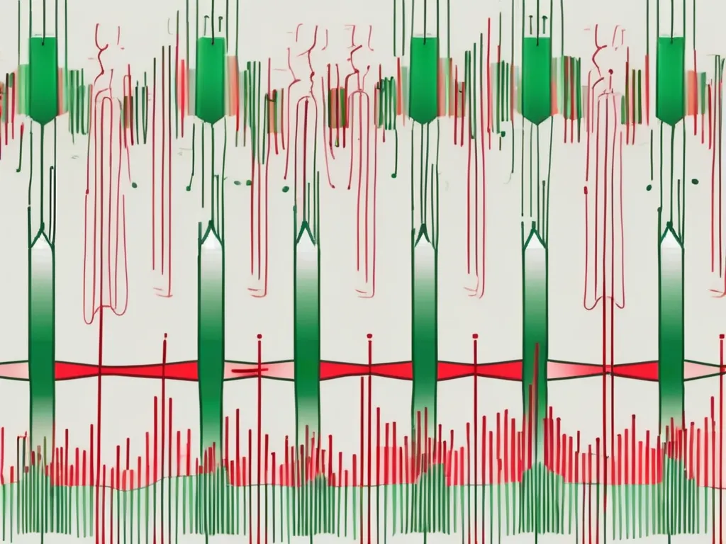 Ein Candlestick-Chart, das das Three-Line-Strike-Muster zeigt