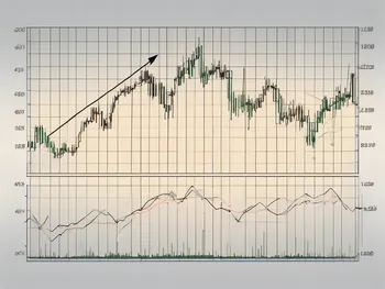 A forex trading chart with an adx (average directional index) indicator line