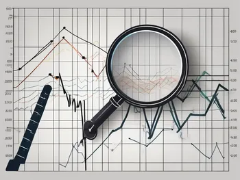 A stock market chart with zigzag lines indicating retracements