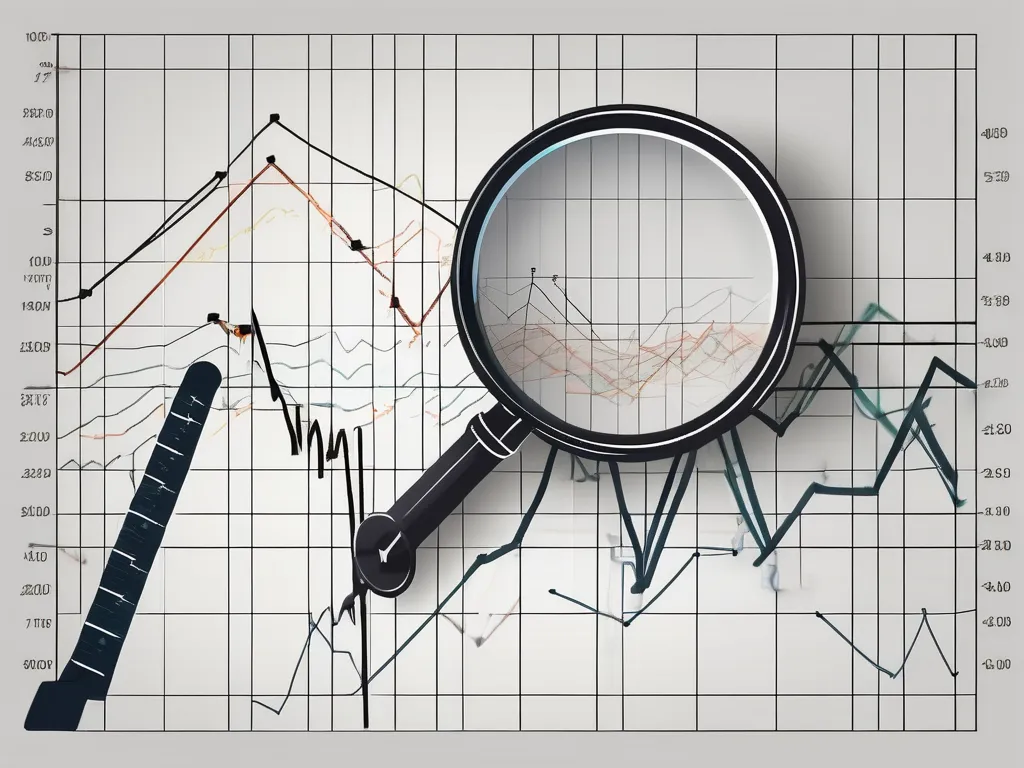 Un graphique boursier avec des lignes en zigzag indiquant des retracements