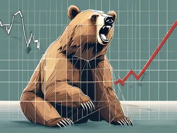 Un ours pris au piège dans un graphique en forme de marché boursier