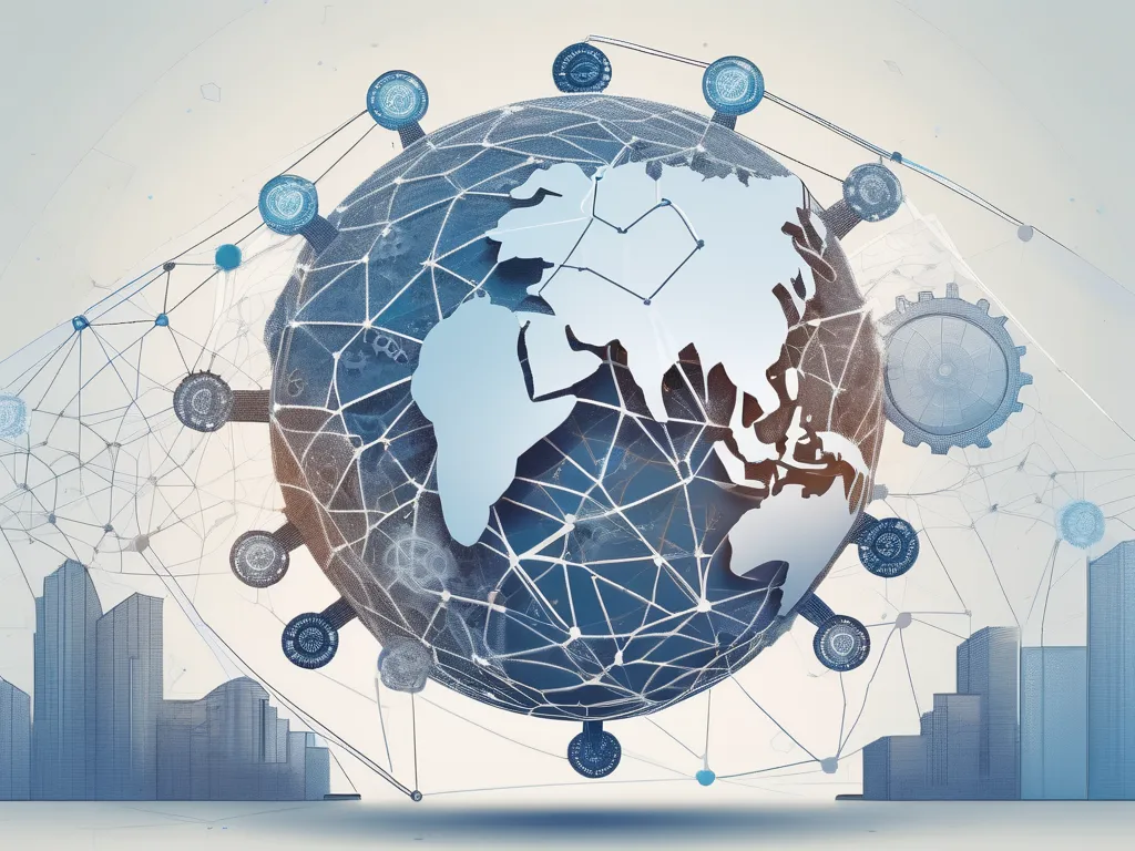 Un réseau d'engrenages et de pignons interconnectés