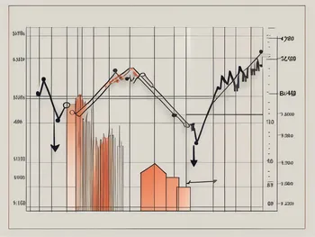 Un gráfico dinámico de la bolsa de valores con flechas