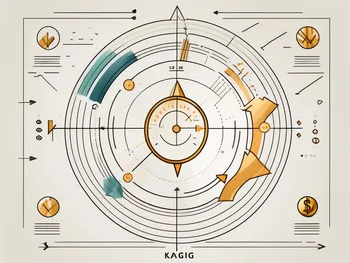 Ein Kagi-Diagramm mit Pfeilen, die die Richtung der Preisbewegungen anzeigen