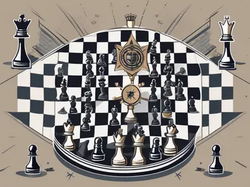 A chess board with different chess pieces representing various option trading strategies