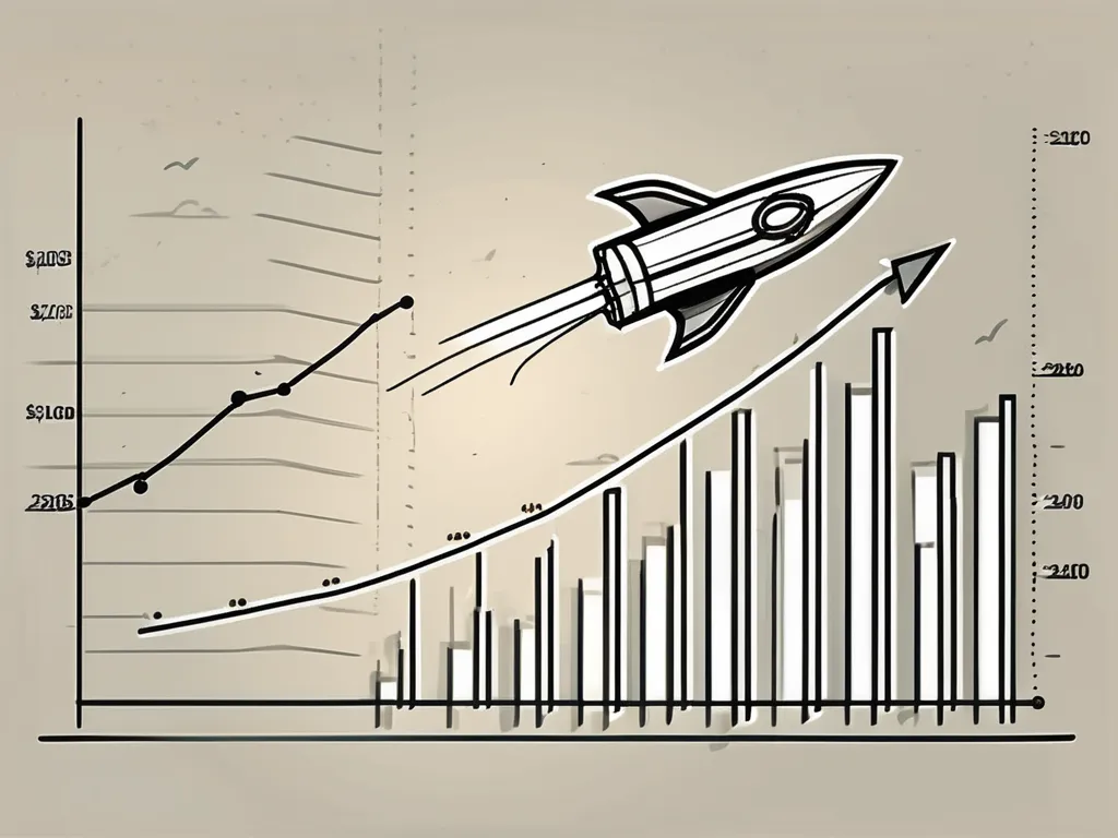 A stock market graph soaring upwards