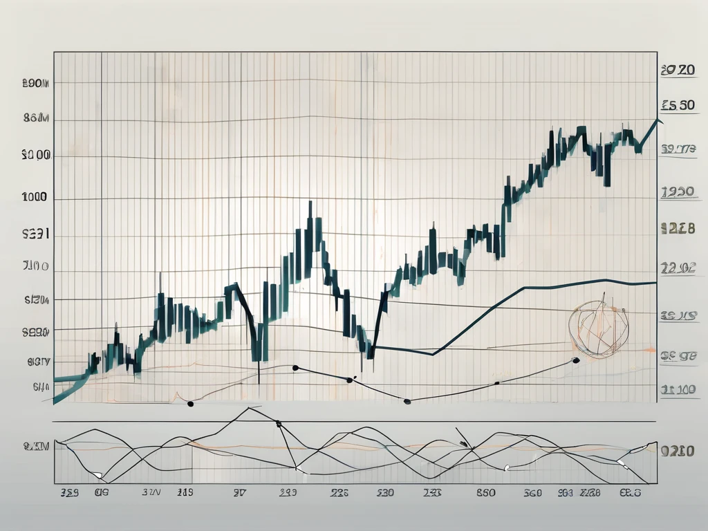 Un gráfico dinámico de forex con una línea de tendencia ascendente