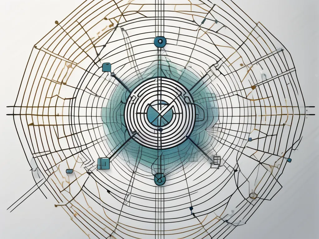 Ein komplexes Netz aus miteinander verbundenen geometrischen Mustern