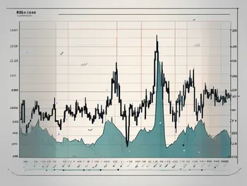 A dynamic stock market chart with various peaks and troughs