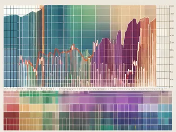 Ein detailliertes Renko-Diagramm mit verschiedenen farblich codierten Blöcken