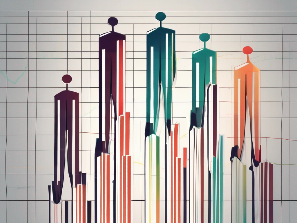 Tres figuras de velas distintas en un gráfico de mercado de valores