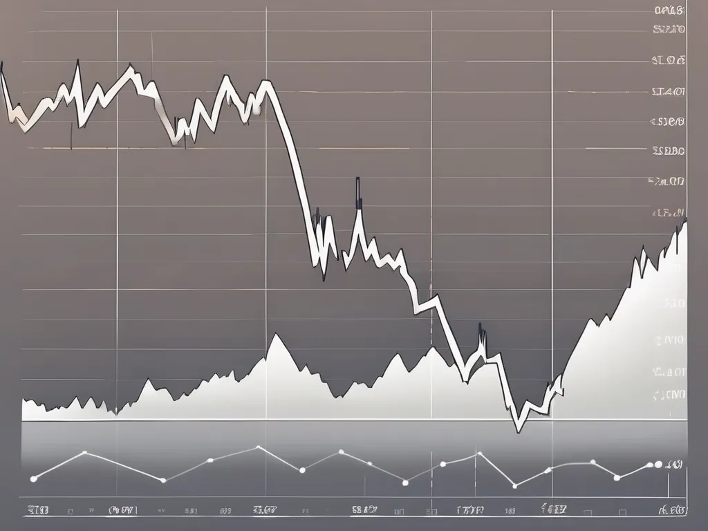 Un graphique boursier avec une tendance nettement baissière