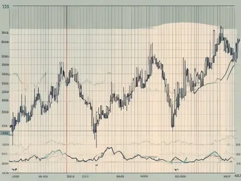 Un gráfico de la bolsa con indicadores de bandas de Bollinger