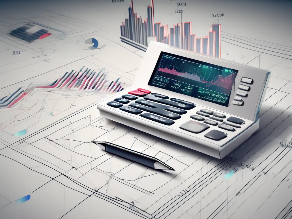 A complex financial chart with various lines and graphs