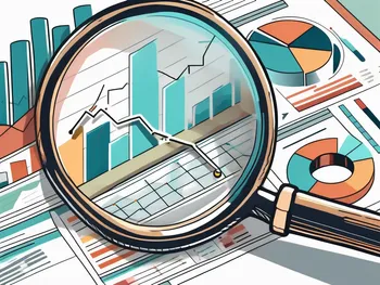 A magnifying glass hovering over a variety of financial reports