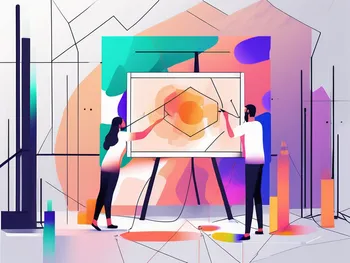 A digital canvas being painted with abstract colors