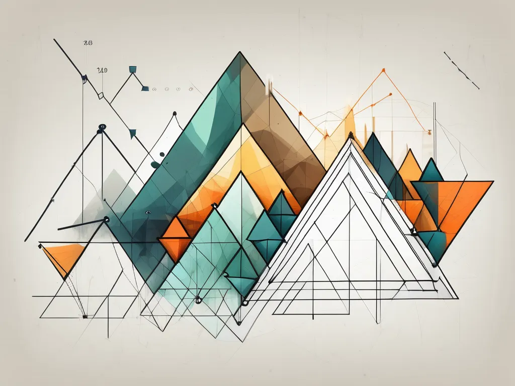 Une variété de différents types de triangles superposés sur un graphique stylisé