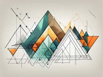 A variety of different types of triangles superimposed on a stylized graph