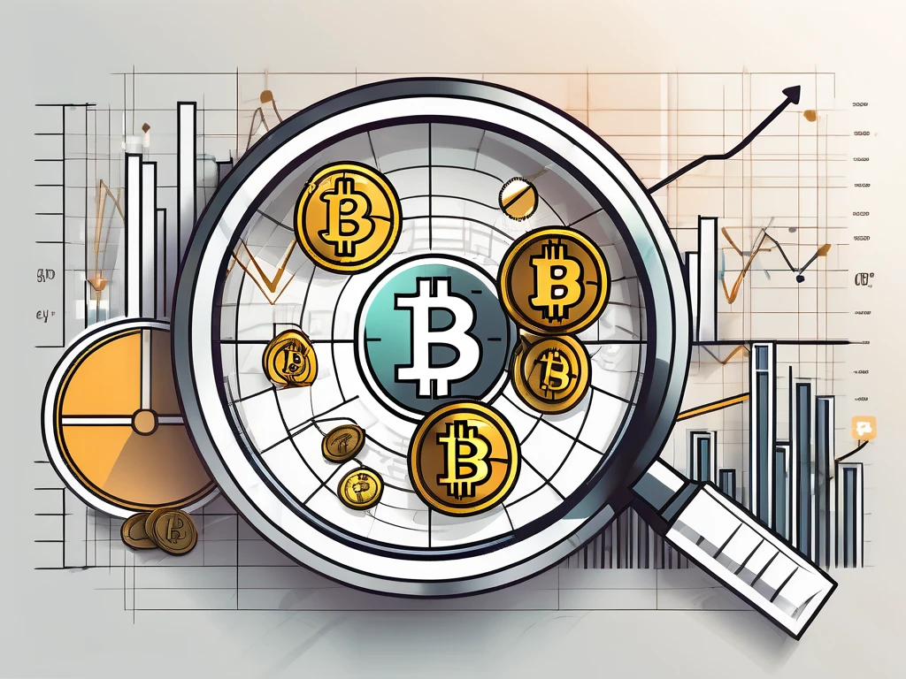 A dynamic market chart with bitcoin symbol