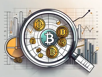 Un gráfico de mercado dinámico con el símbolo de bitcoin.