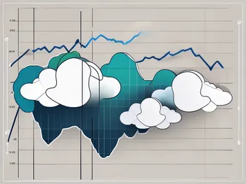 Ein Aktienmarkt-Diagramm, das mit den einzigartigen Formen und Mustern der Ichimoku-Wolken überlagert ist.