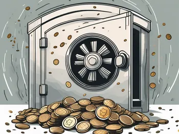 A secure vault with tokens (coins) flowing out of it