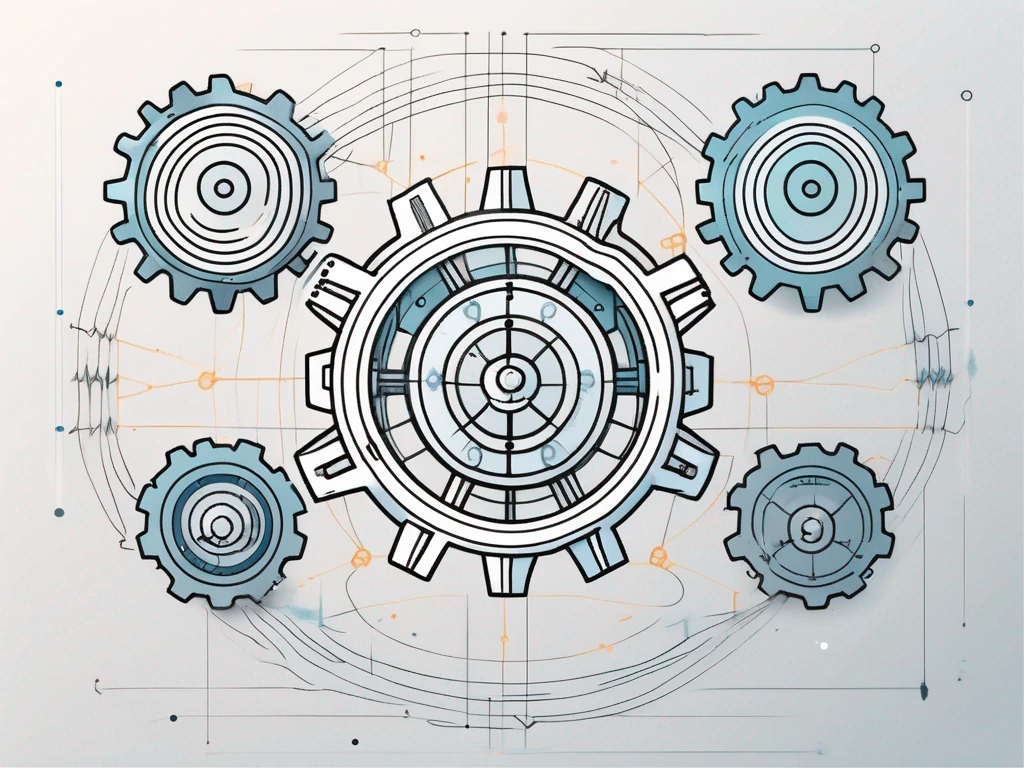 Three interconnected gears