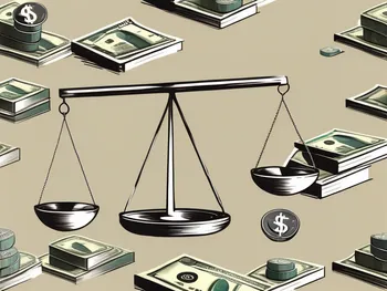 A balanced scale with different types of investment assets like gold