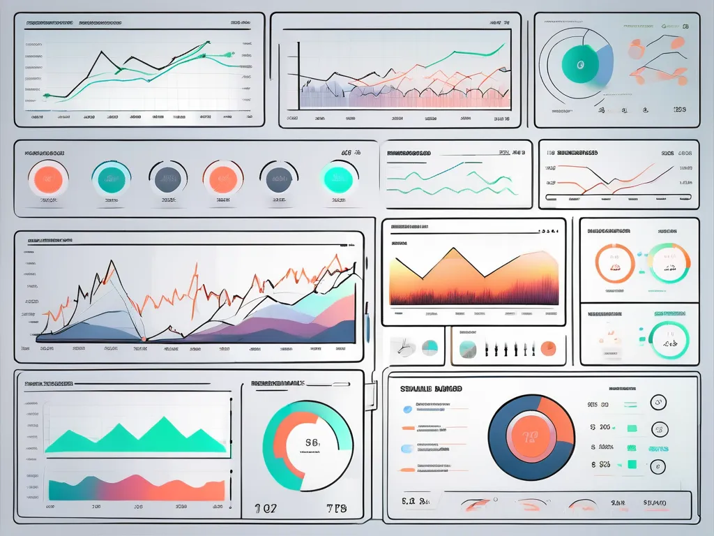 Un tableau de bord numérique complexe avec divers graphiques